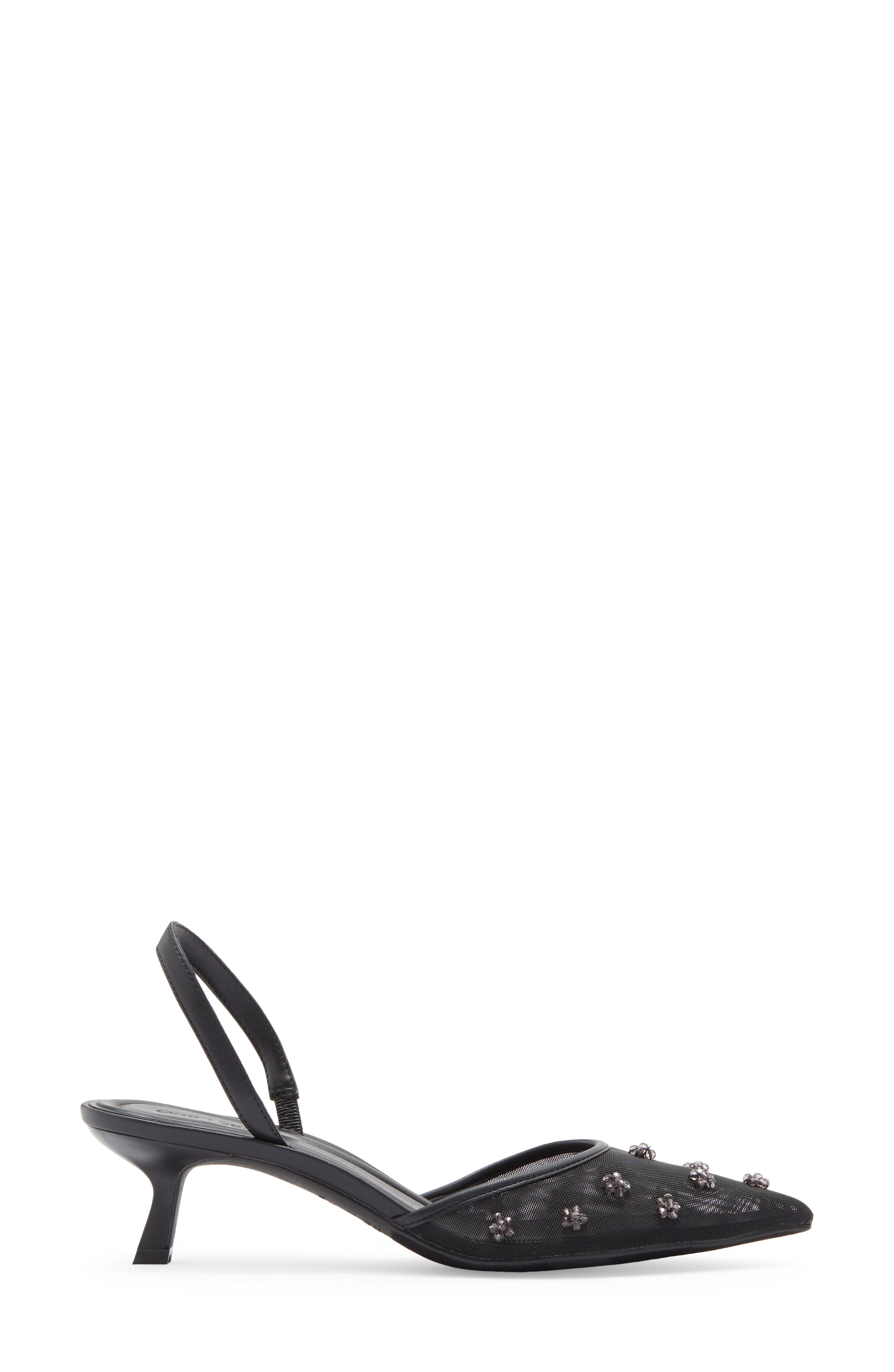Open Edit Cammie Kitten Heel Slingback Pump, Alternate, color, Black Mist