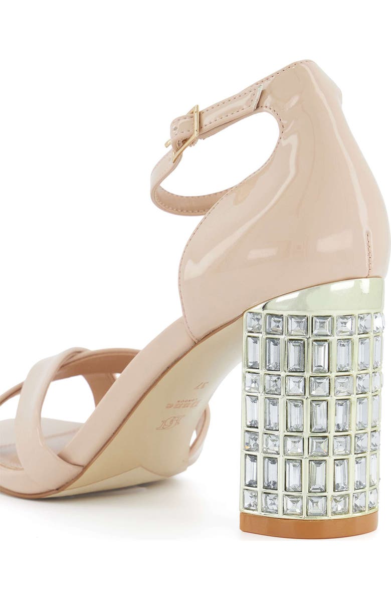 Dune London Malena Square Toe Sandal, Alternate, color, Blush Patent