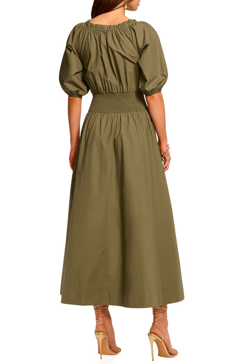 Ramy Brook Laura Smocked Waist Maxi Dress, Alternate, color, Olive Green