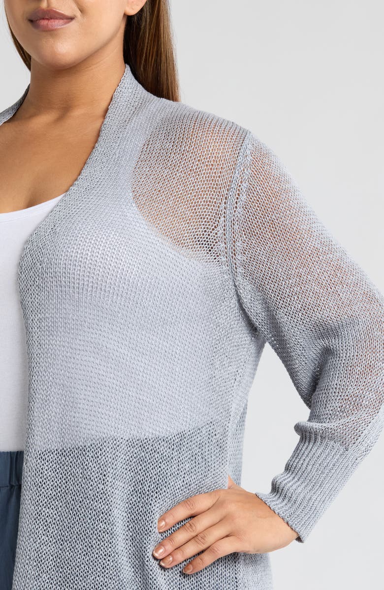 Eileen Fisher Long Organic Linen & Cotton Cardigan, Alternate, color, 