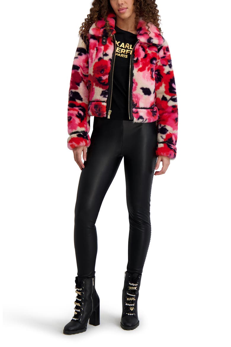 Python Print Faux Fur Jacket, Alternate, color, MULTI