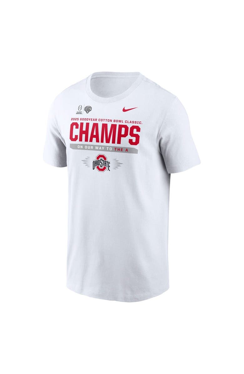 Nike Men's Nike White Ohio State Buckeyes College Football Playoff 2025 Cotton Bowl Champions Locker Room T-Shirt, Alternate, color,
