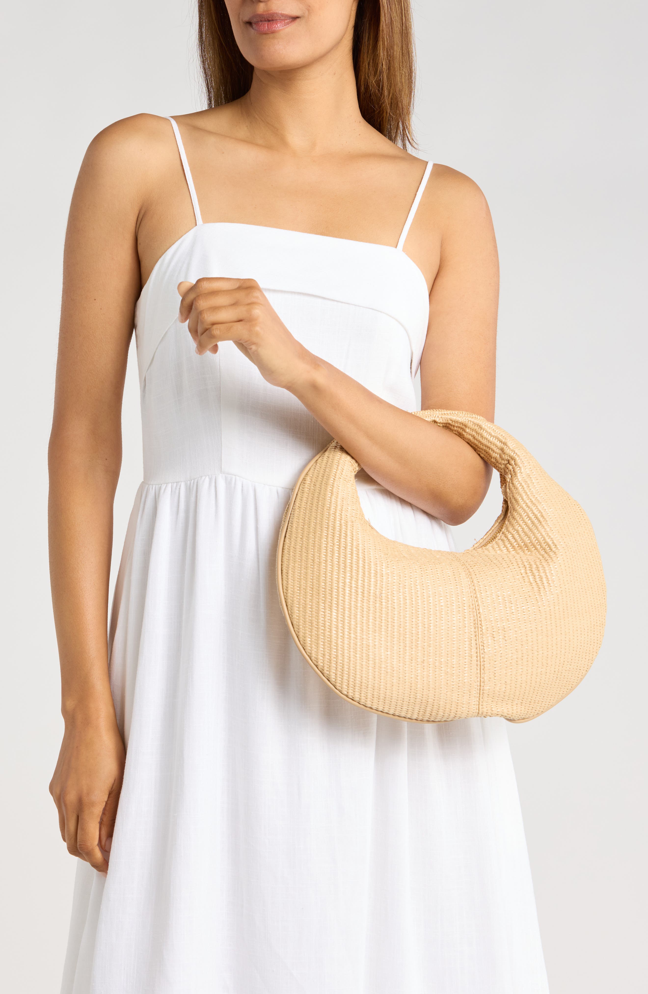 MODA LUXE Farrah Straw Hobo Bag, Alternate, color, Natural