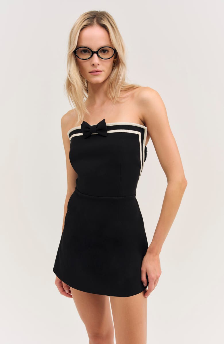 For Love & Lemons Josie Strapless Minidress, Alternate, color, Black