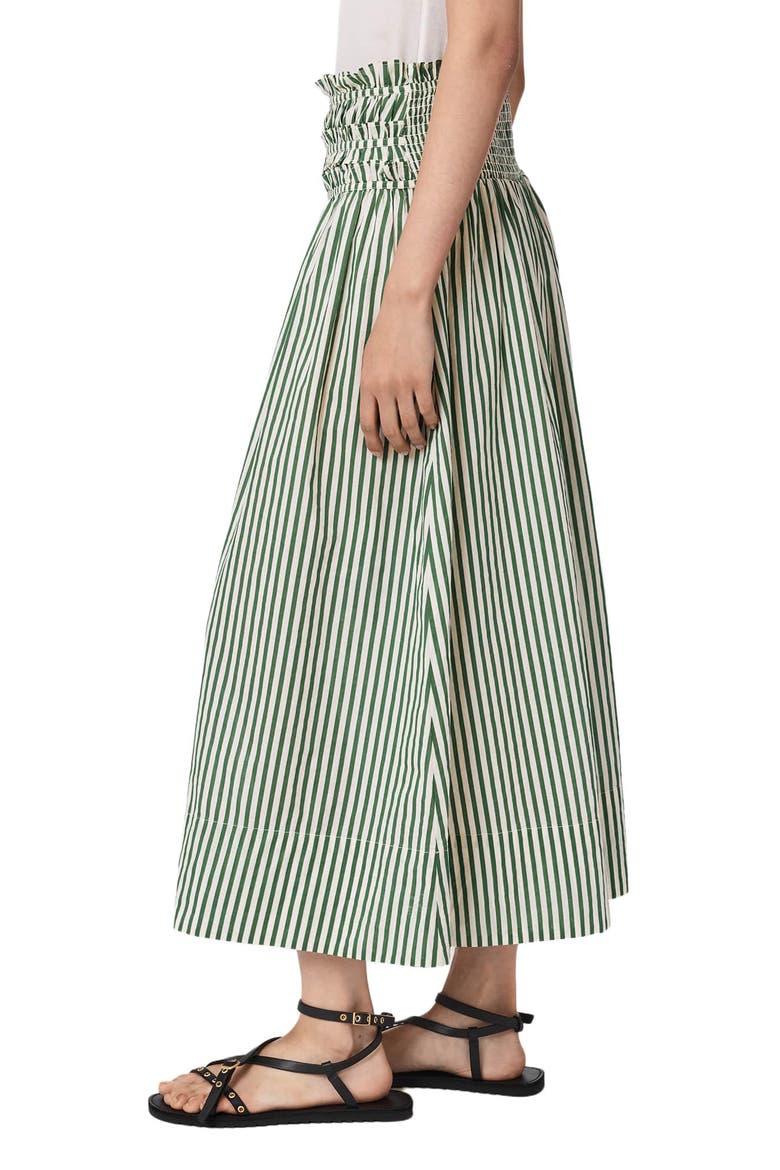 Kali Stripe Cotton Maxi Skirt, Alternate, color, APPLE GREEN/ WHITE