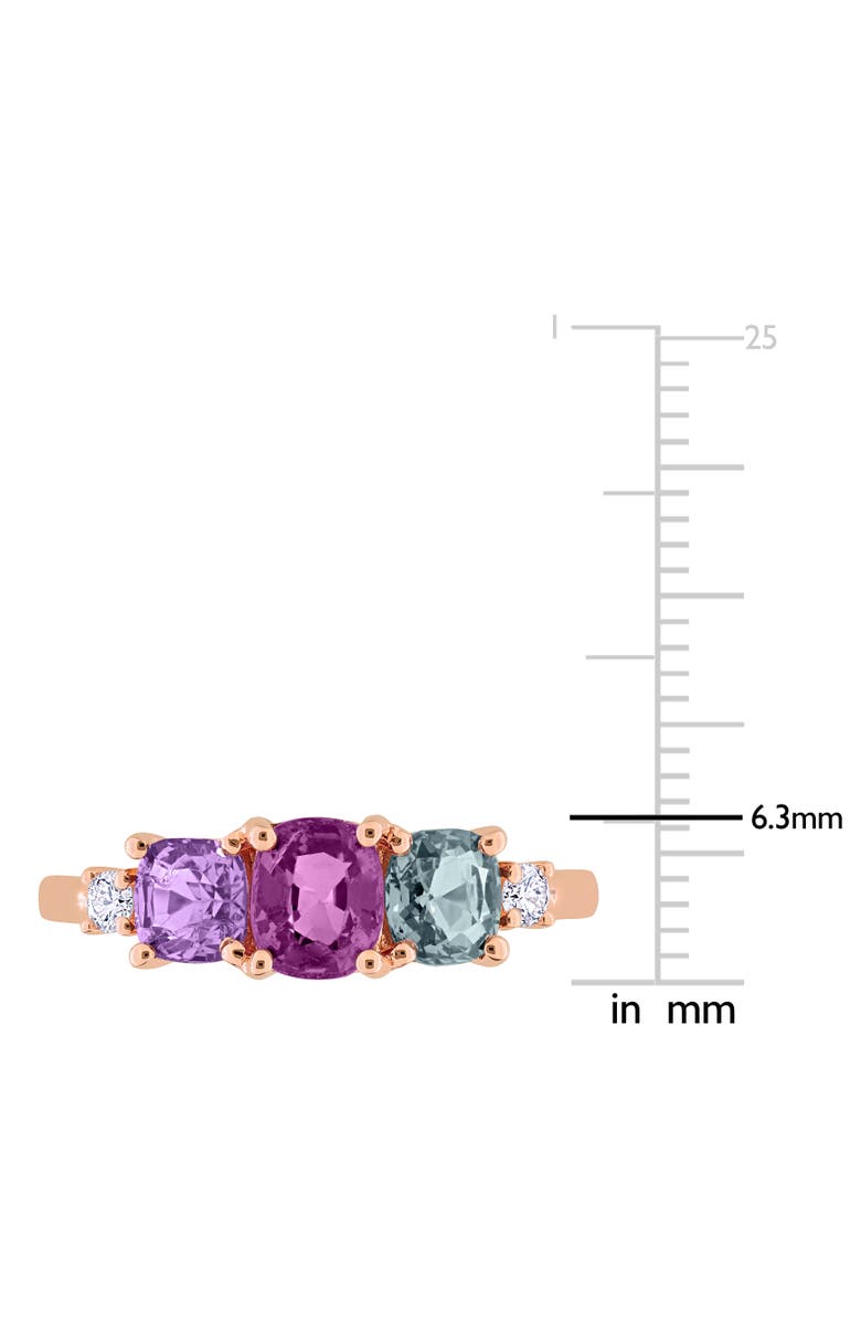 Julianna B. Spinel & Lab-Grown Diamond 3-Stone Ring, Alternate, color, Spinel