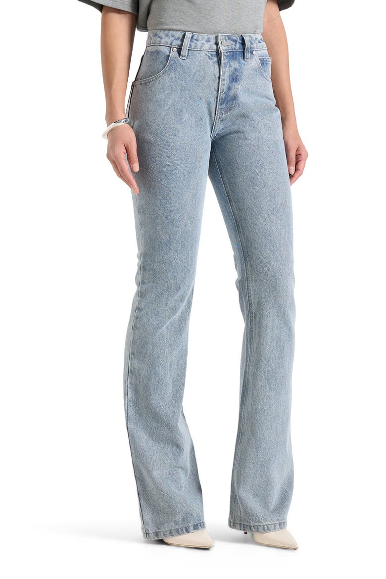 Abbie Stacked Fit And Flare Jean, Main, color, Mid Blue