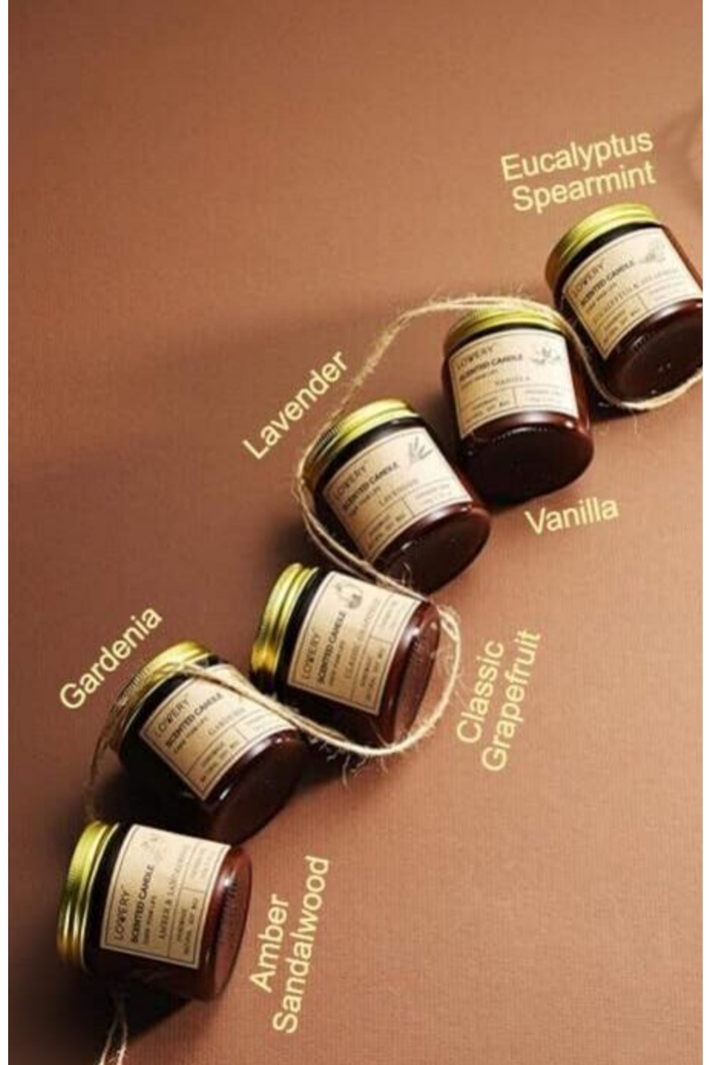 Scented Candle 6-Piece Gift Set, Alternate, color, Amber / Sandalwood