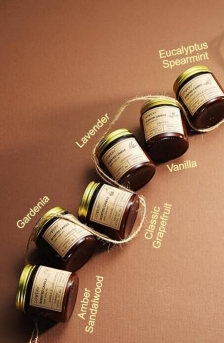 Lovery Scented Candle 6-Piece Gift Set, Alternate, color, Amber / Sandalwood