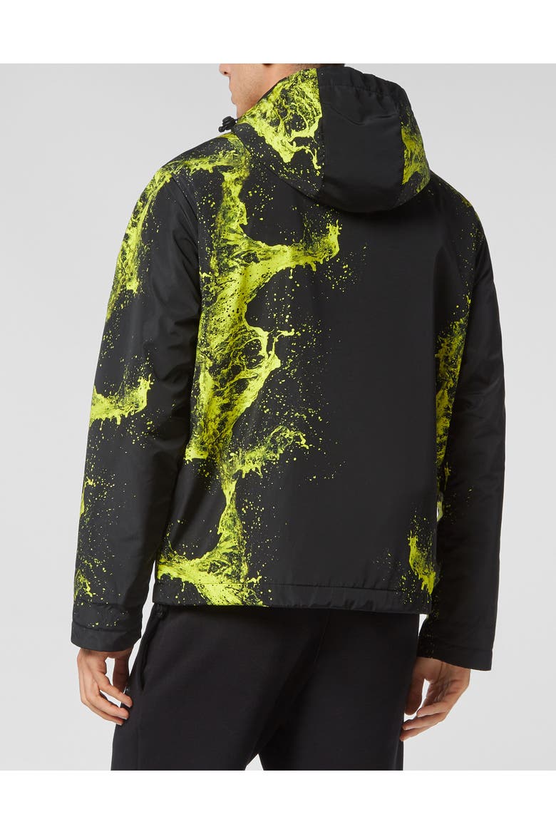 Nylon Padded Jacket Men, Alternate, color, black/yellow