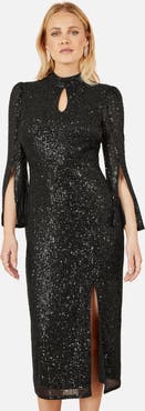 Yumi Sequin Fitted Midi Dress