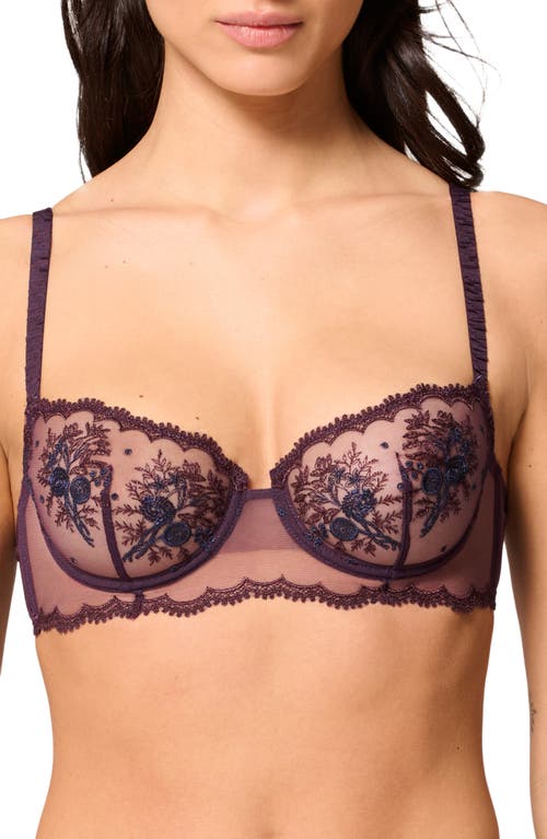 Simone Perele Intrigue Sheer Underwire Demi Bra In Brown