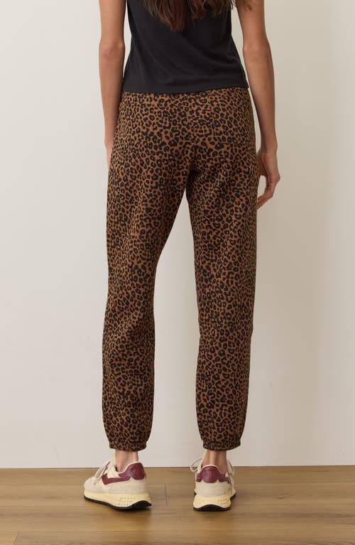 Marine Layer Cloud 9 Fleece Leopard Print Sweatpants In Brown