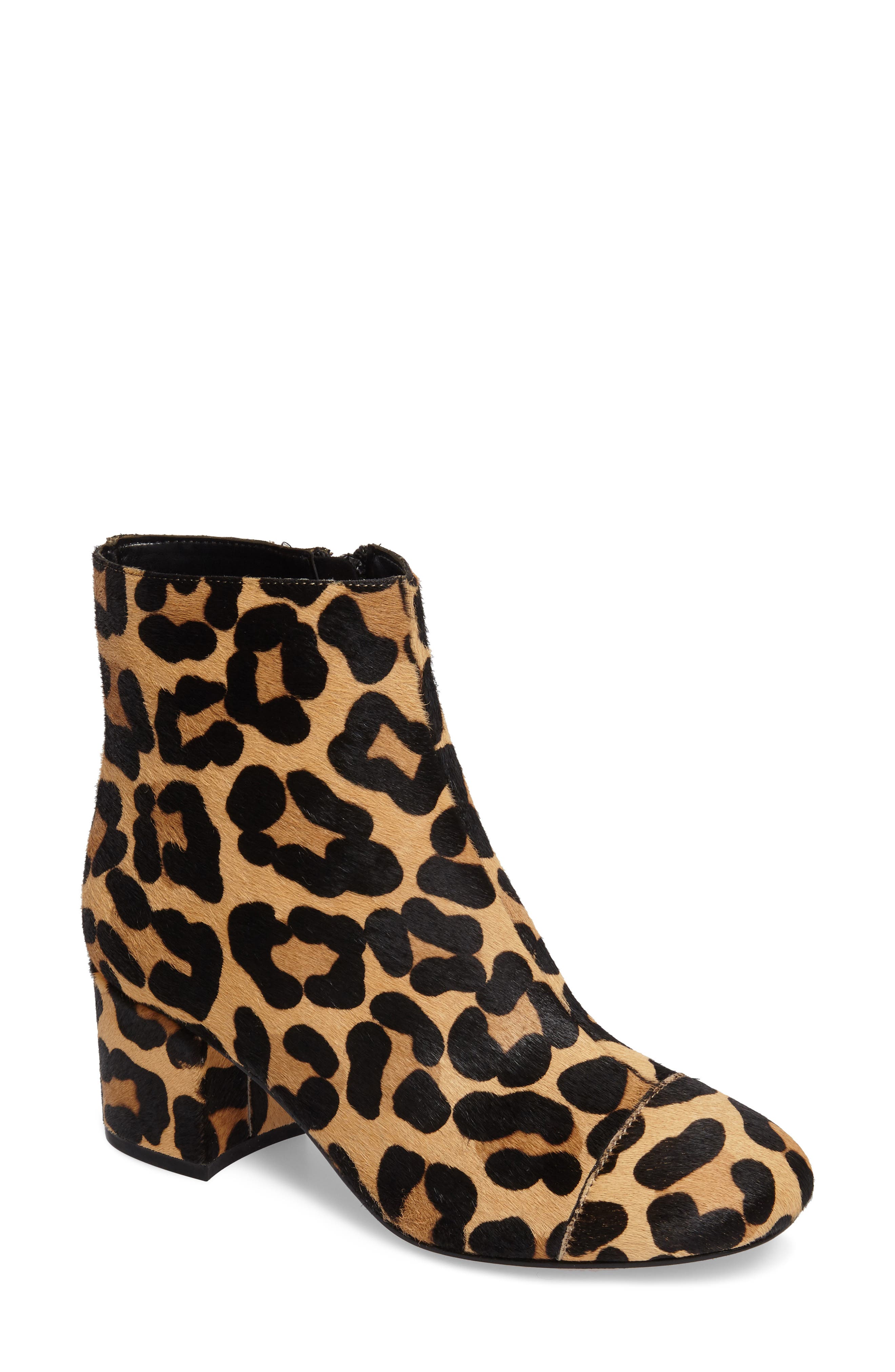 Cade Genuine Calf Hair Bootie, Main, color, LEOPARD CALF HAIR
