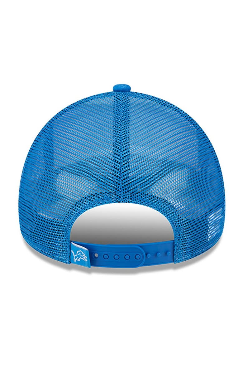 New Era Men's New Era White/Blue Detroit Lions Stacked A-Frame Trucker 9FORTY Adjustable Hat, Alternate, color, 