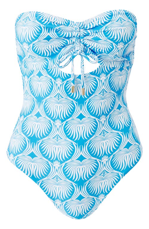 Shop Melissa Odabash Lucca Strapless One-piece Swimsuit In Lotus