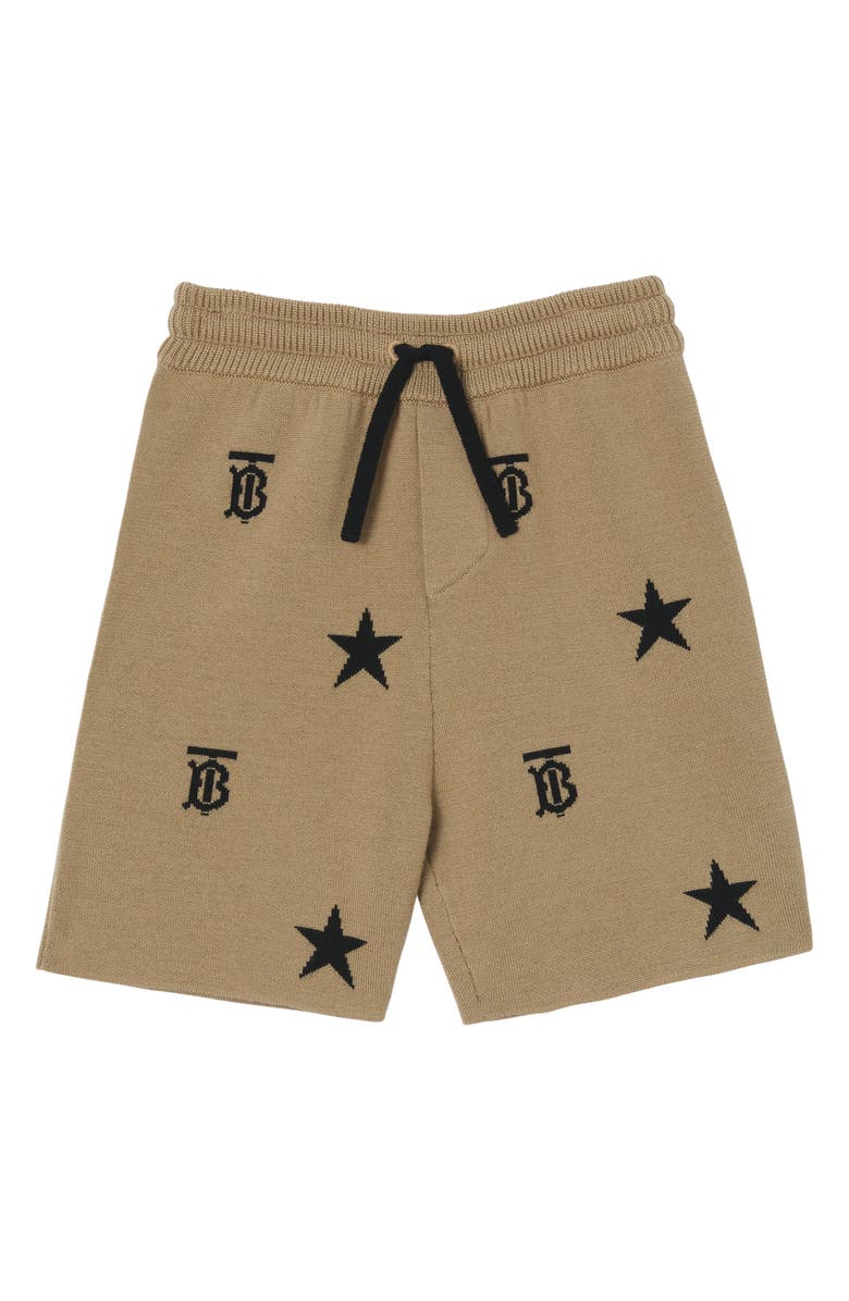 Burberry Kids' Star & TB Monogram Jacquard Wool Blend Shorts, Main, color,