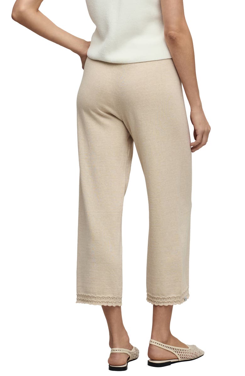 Barefoot Dreams<sup>®</sup> Pointelle Hem Cotton Crop Pants, Alternate, color, Heather Stone