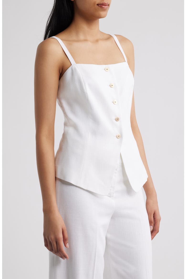 Cutaway Sleeveless Top, Alternate, color, WHITE