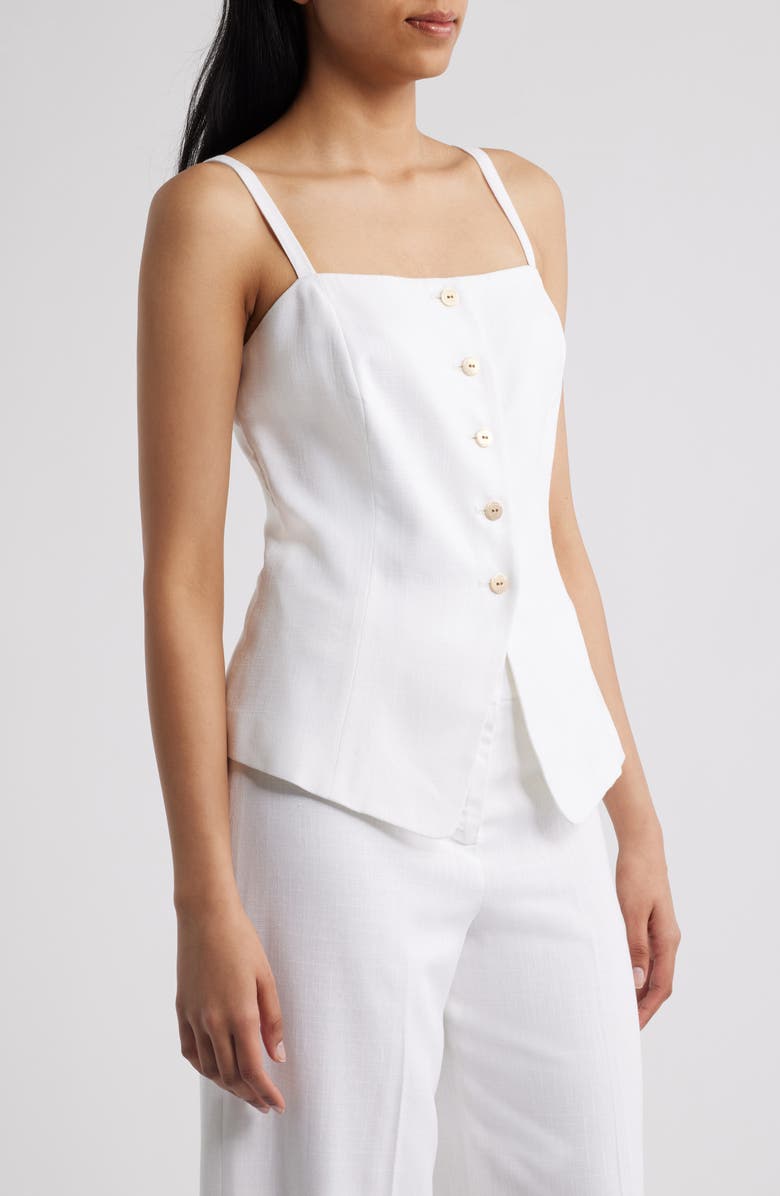 Tahari ASL Cutaway Sleeveless Top, Alternate, color, White