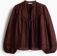 H&M Lace-inset Viscose-blend Blouse