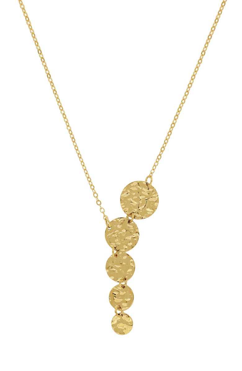 Bony Levy 14K Gold Hammered Disc Necklace, Main, color,
