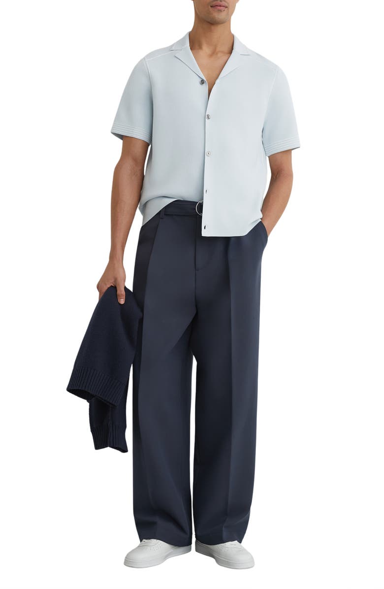 Reiss Wandsworth Short Sleeve Button-Up Shirt, Alternate, color, Soft Blue