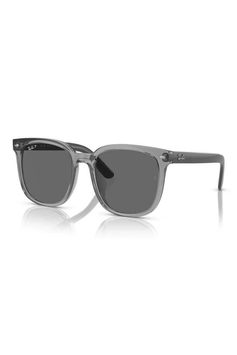55mm Polarized Square Sunglasses, Alternate, color, TRANSPARENT GREY