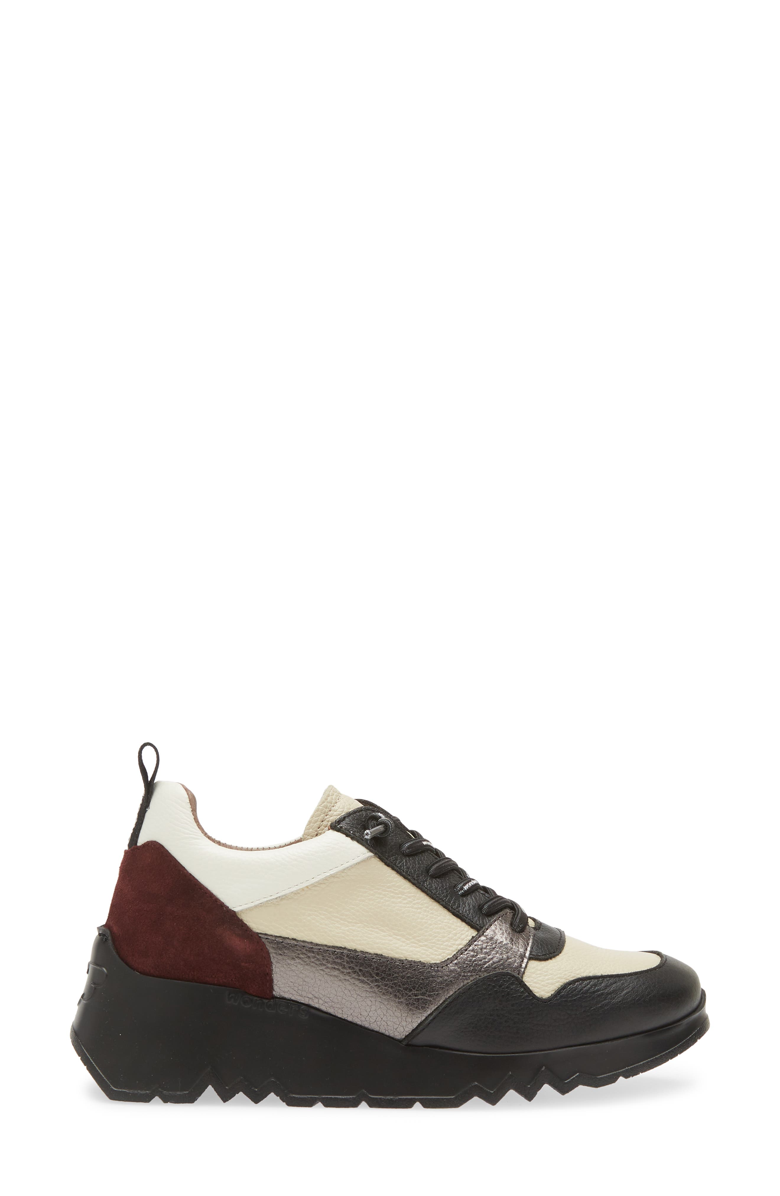 Wonders Colorblock Platform Wedge Sneaker, Alternate, color, Black Cream Combo
