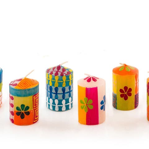 Summer Painted Voltive Candles - Set of 6