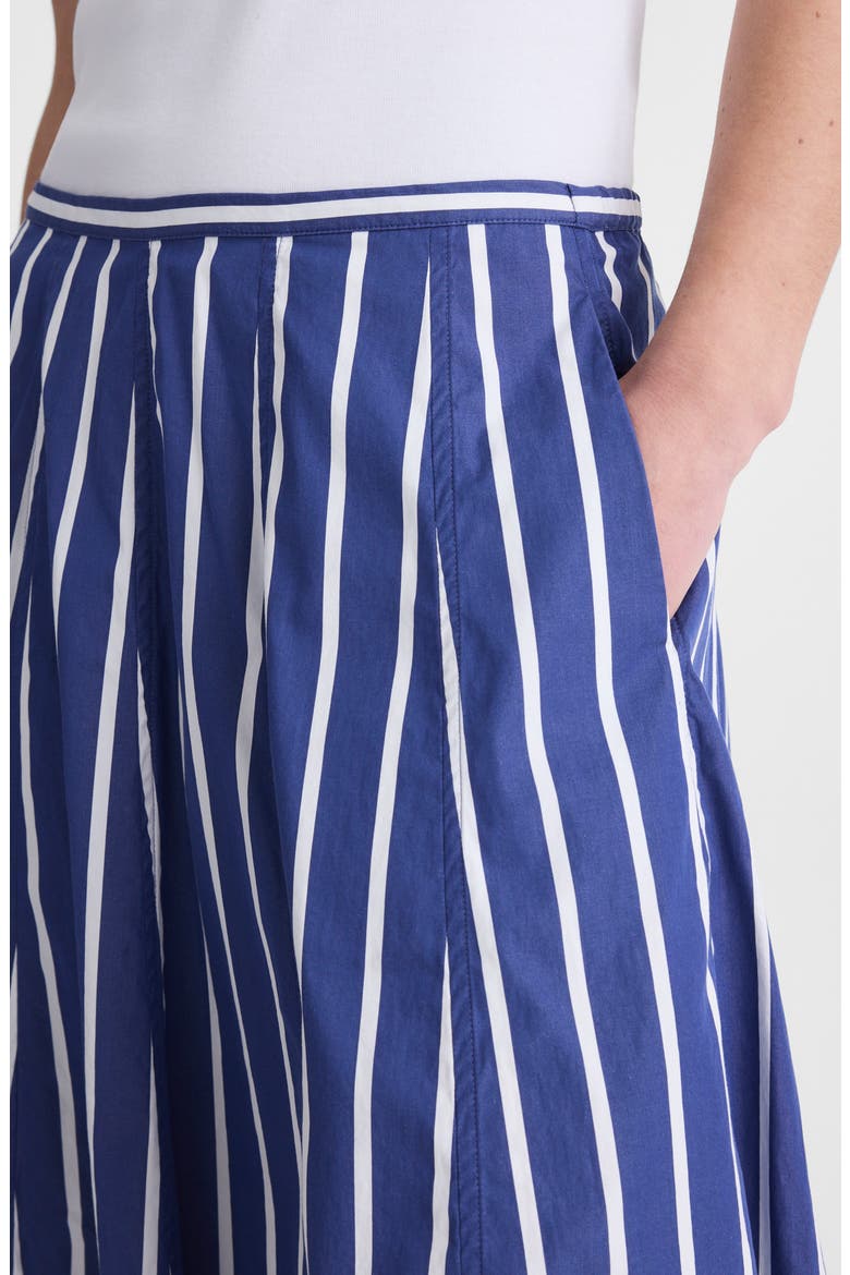 A-Line Poplin Midi Skirt, Alternate, color, COOL NAVY