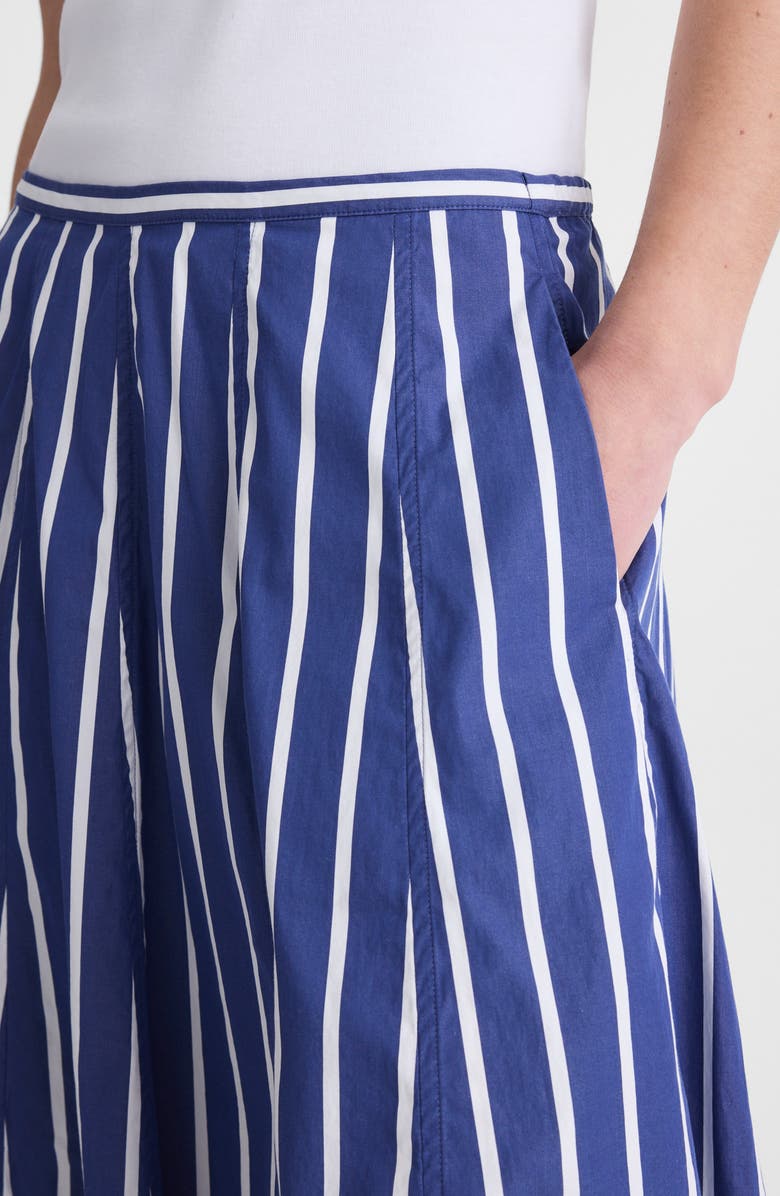 Madewell A-Line Poplin Midi Skirt, Alternate, color, Cool Navy