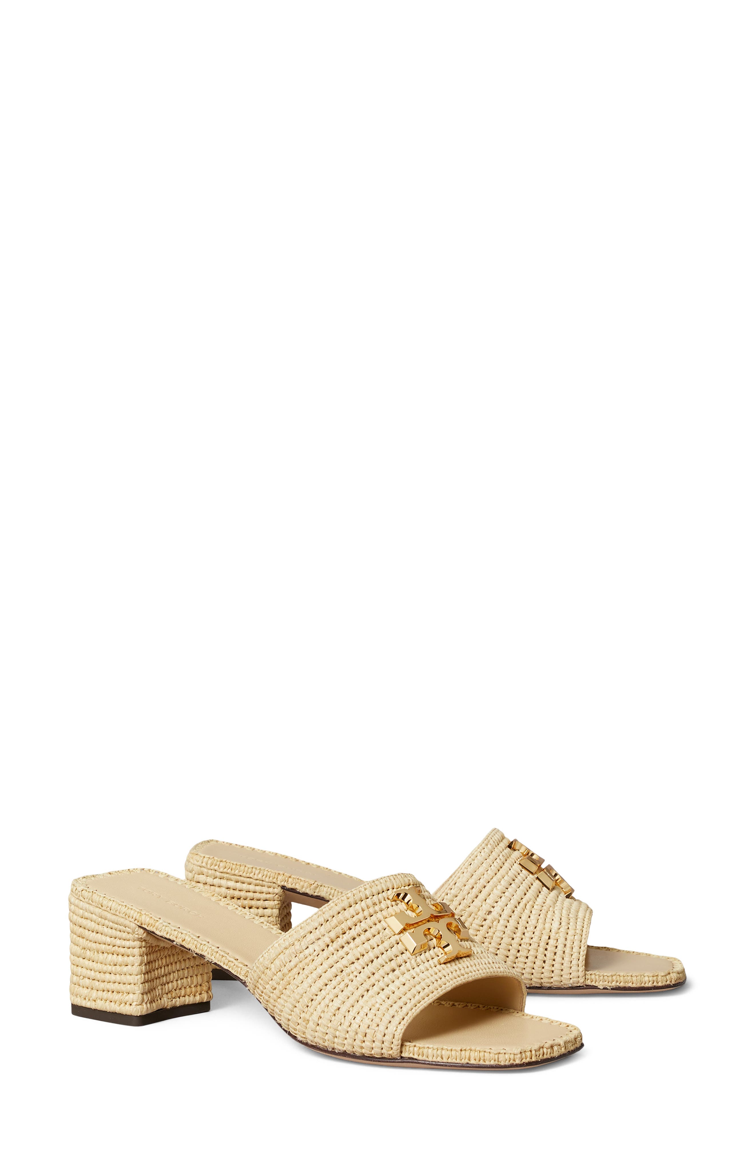 Eleanor Raffia Slide Sandal, Main, color, NATURAL / GOLD