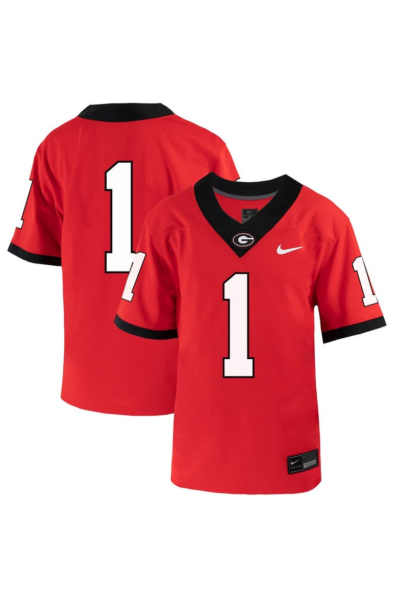 Youth Nike #1 Red Georgia Bulldogs 1st Armored Division Old Ironsides Untouchable Football Jersey, Alternate, color, Red