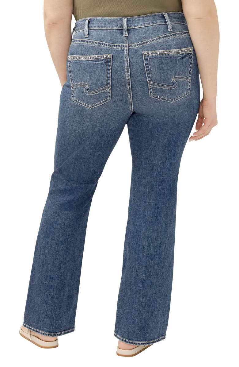 Silver Jeans Co. Avery Curvy Studded High Waist Bootcut Jeans, Alternate, color, 