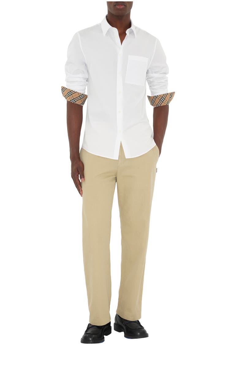 Burberry Cotton Poplin Shirt, Main, color, White
