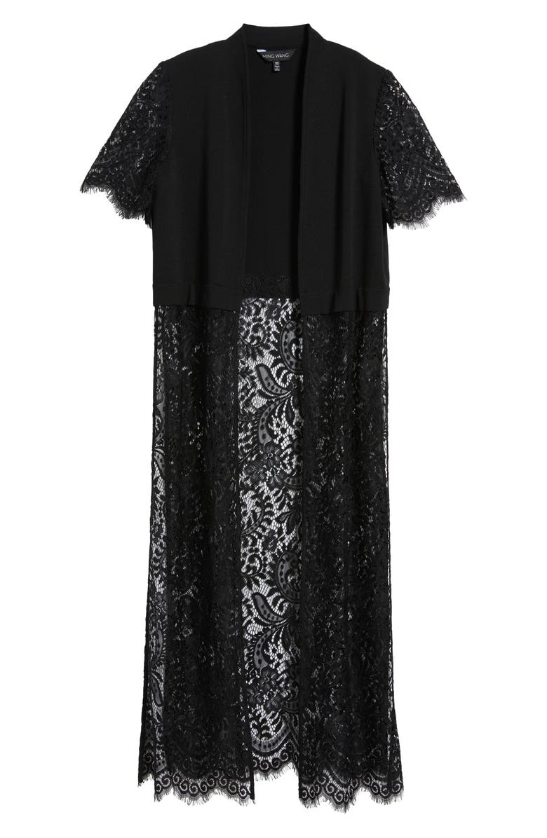 Ming Wang Heritage Fit Mixed Media Duster, Alternate, color, 