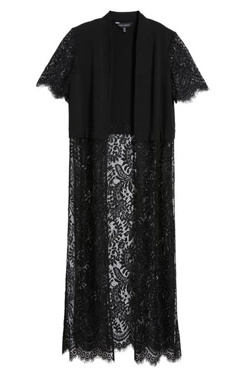 Ming Wang Heritage Fit Mixed Media Duster In Black
