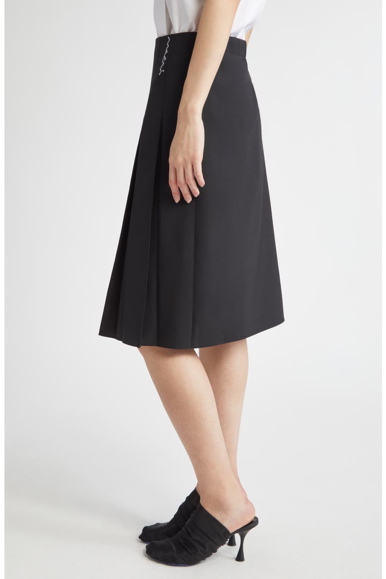 Pleated Front Skirt, Alternate, color, BLACK
