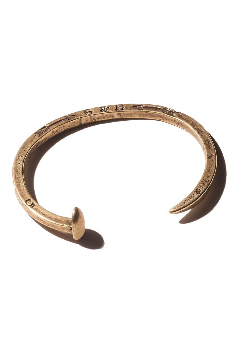 Railroad Spike Cuff Bracelet, Alternate, color, GOLD