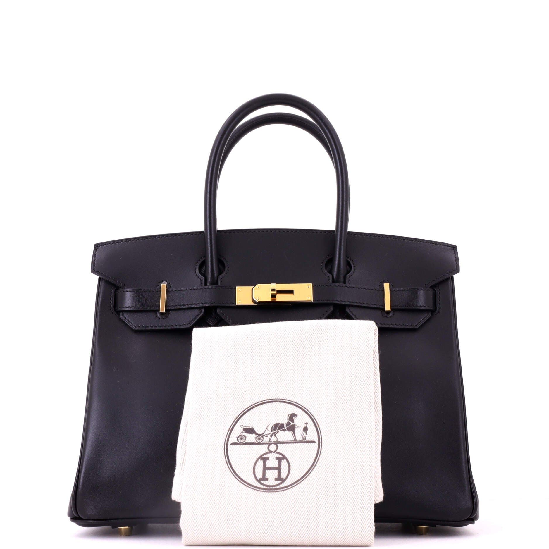 Birkin Handbag Black Box Calf with Gold Hardware 30, Alternate, color, Black
