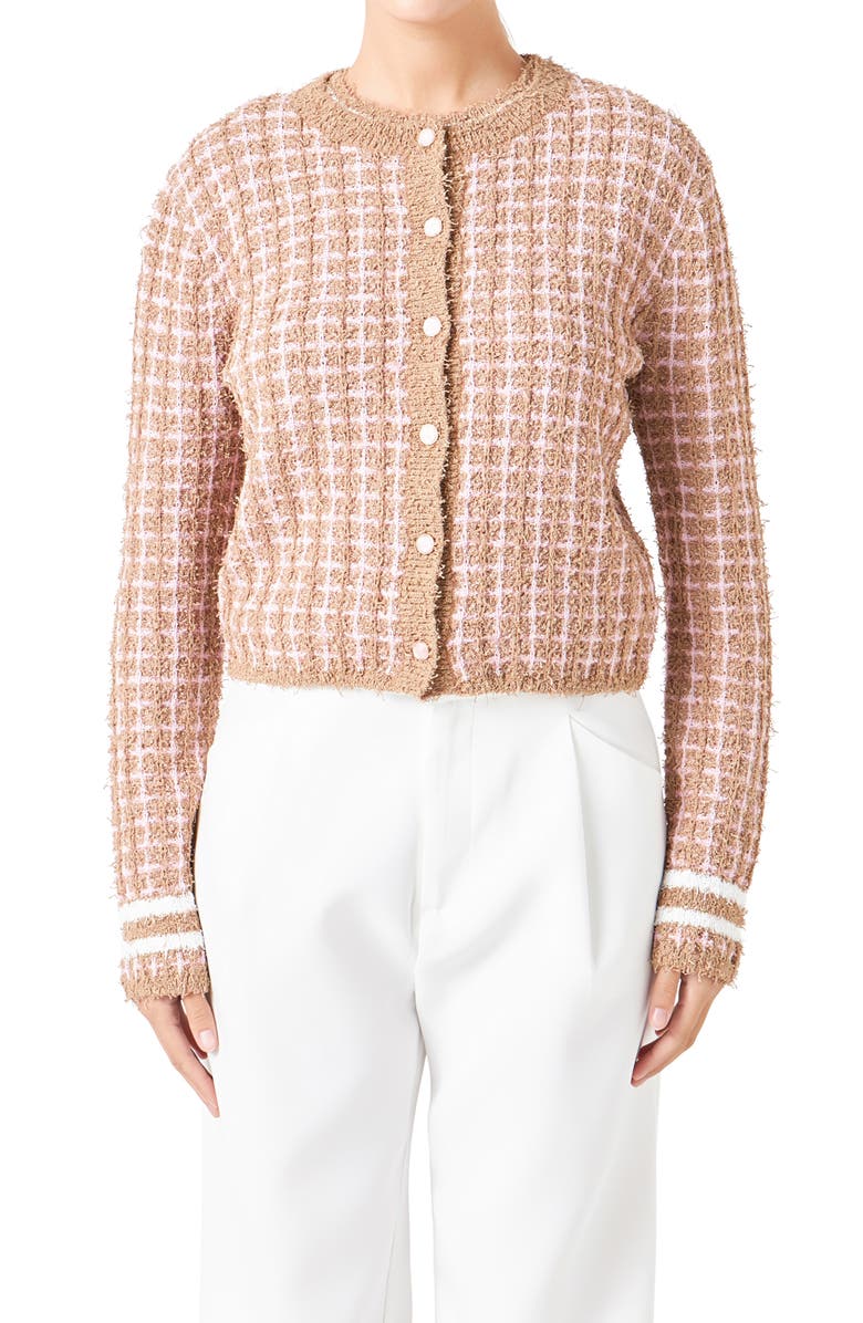 Endless Rose Check Cardigan, Alternate, color,