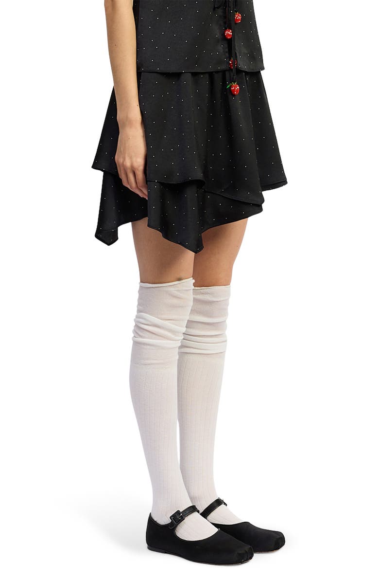 JACQUIE THE LABEL Tegan Dot Asymmetric Miniskirt, Alternate, color, 
