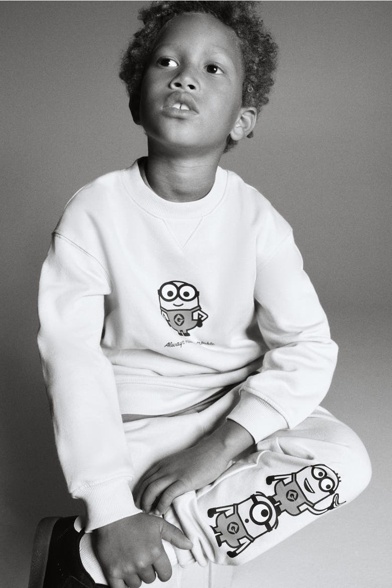 2-piece Printed Sweatshirt Set, Alternate, color, Light beige/Minions