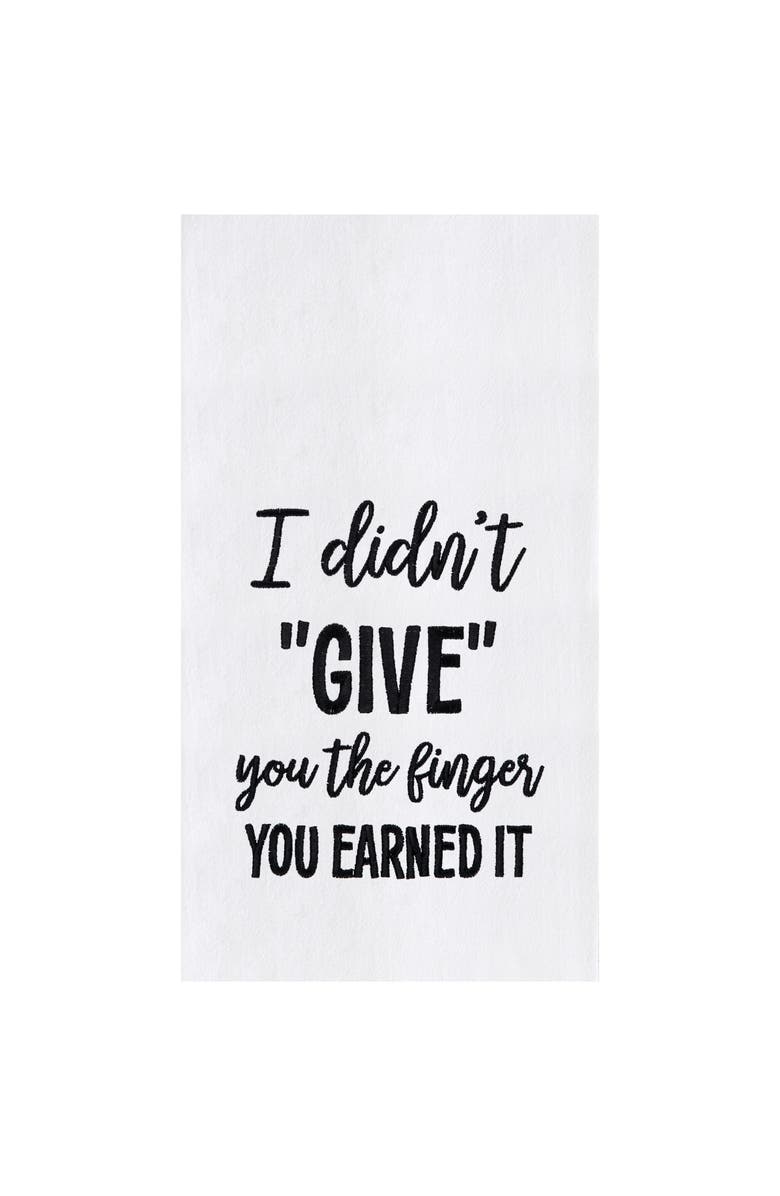 C&F Home You Earned It Kitchen and Bathroom Embroidered Hand Towel, Main, color, Black