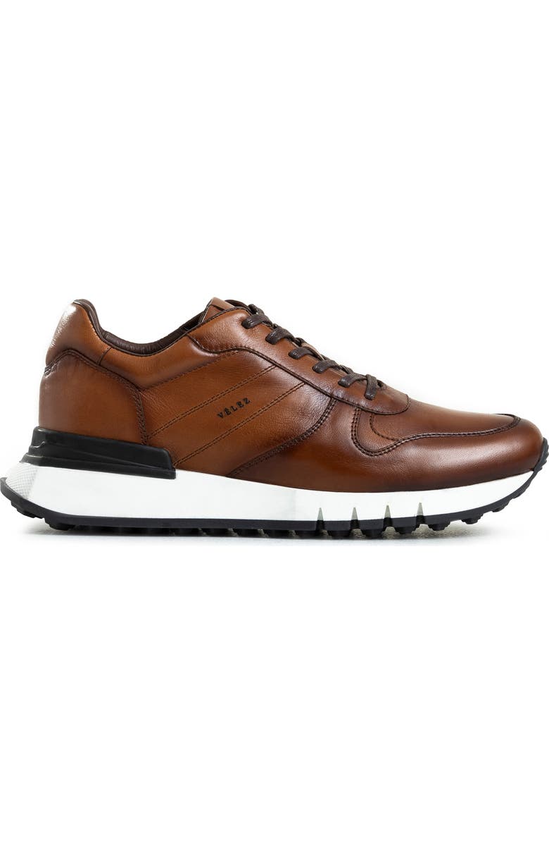 Velez Leather Sneakers with Side Stitching, Main, color, Honey