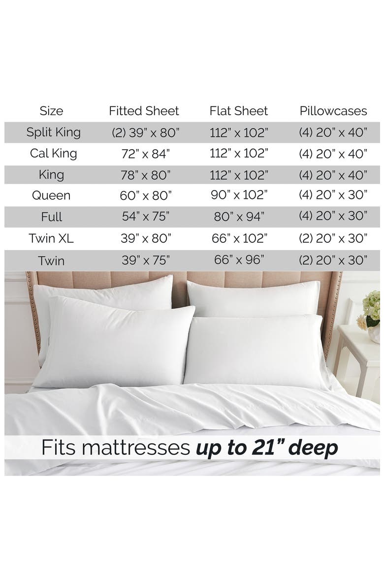 Vilano Springs Extra Deep Pocket Sheet Set, Alternate, color, BRIGHT WHITE
