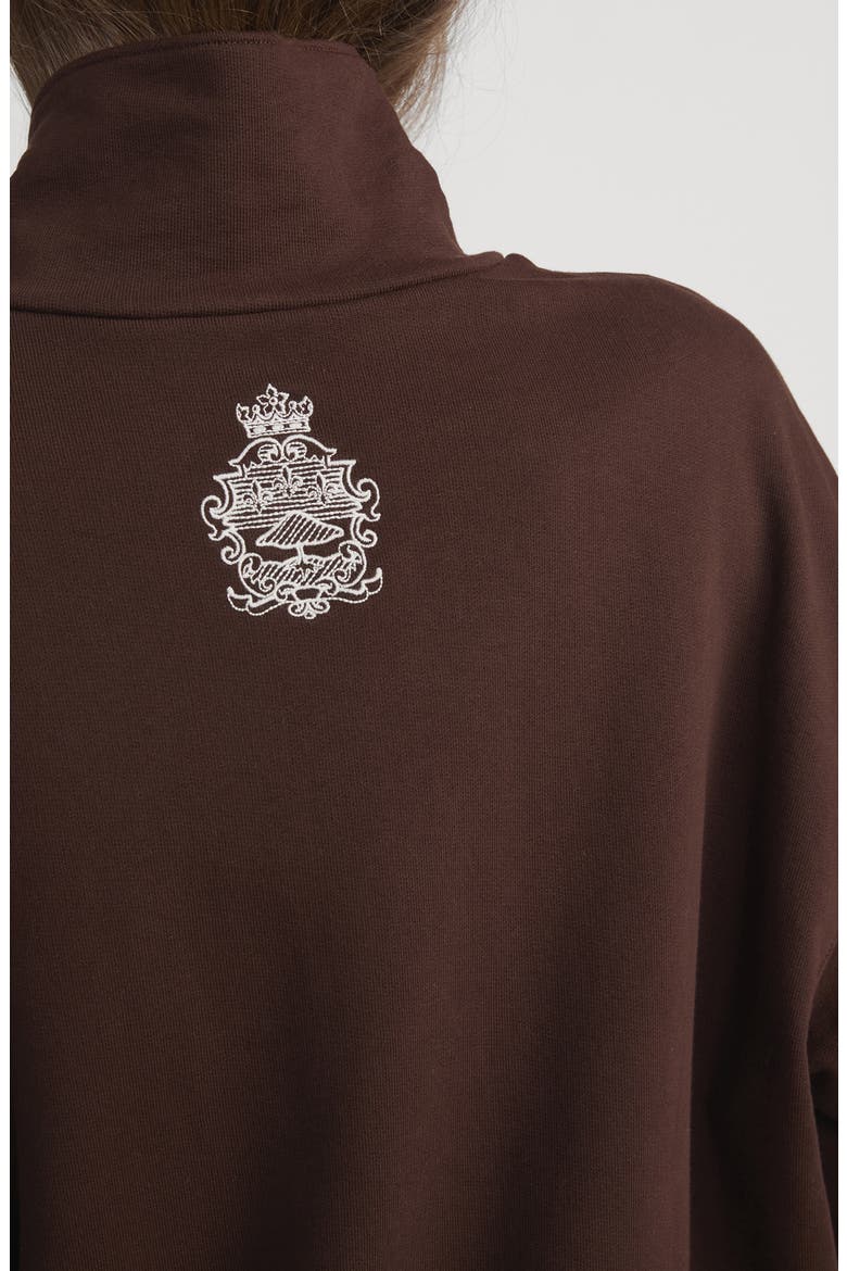 x The Ritz Paris Half Zip Sweatshirt, Alternate, color, CHOCOLATE BROWN