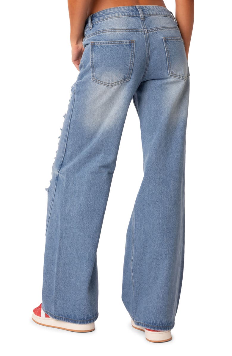EDIKTED Distressed Wide Leg Jeans, Alternate, color, 