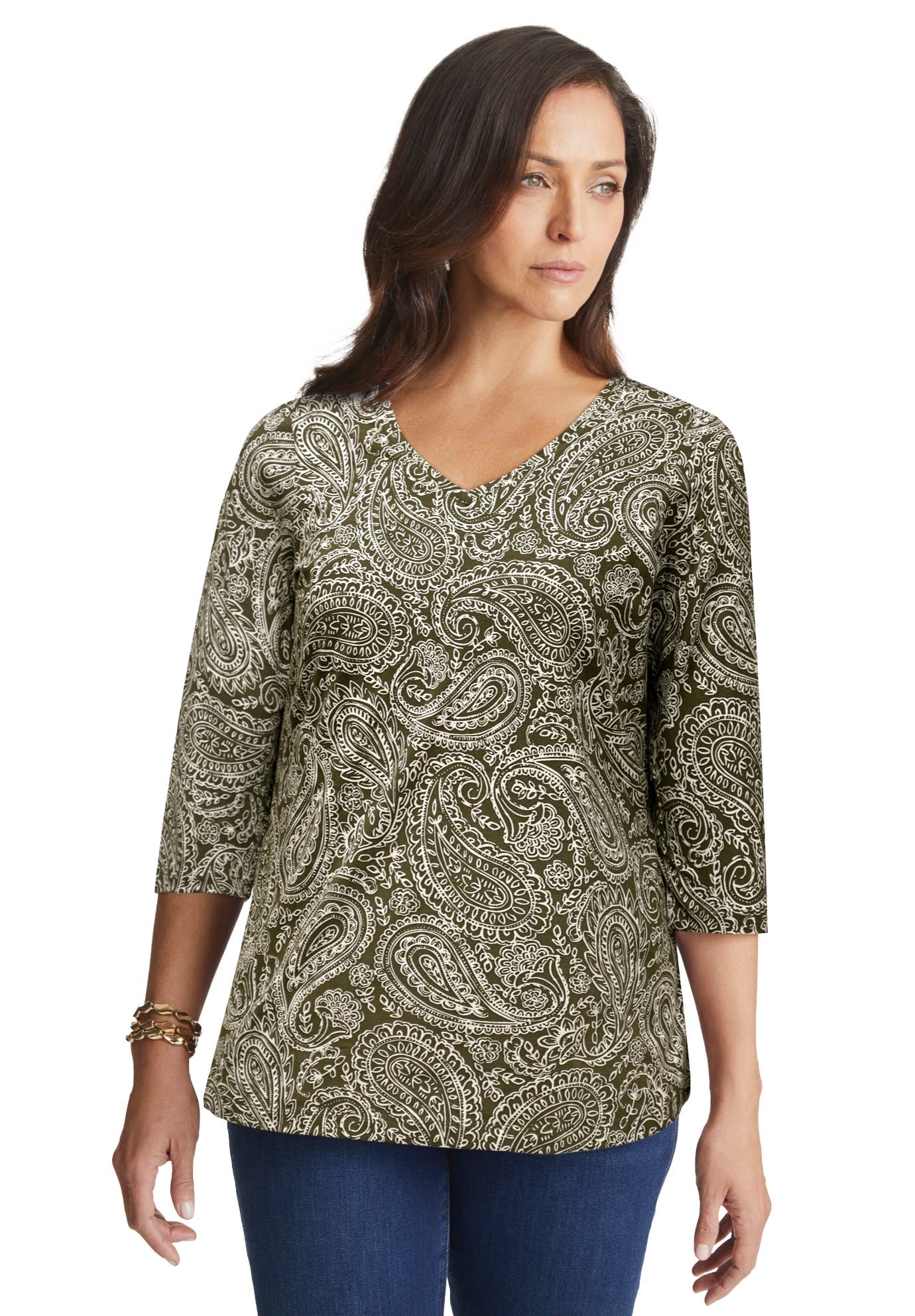 DARK OLIVE DELICATE PAISLEY